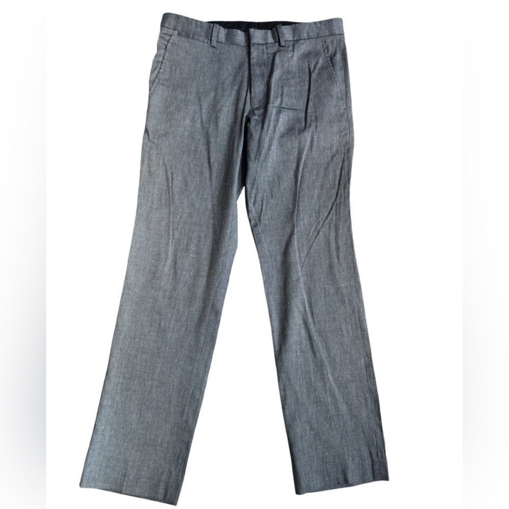 Theory Pants Men's Gray Stripe Linen Blend Trouser Size‎ 31